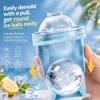 2-in-1 Collapsible Silicone Ice Ball Maker Cup, Reusable Portable Ice Sphere Mold with Straw & Lid, Easy Demolding, Leakproof