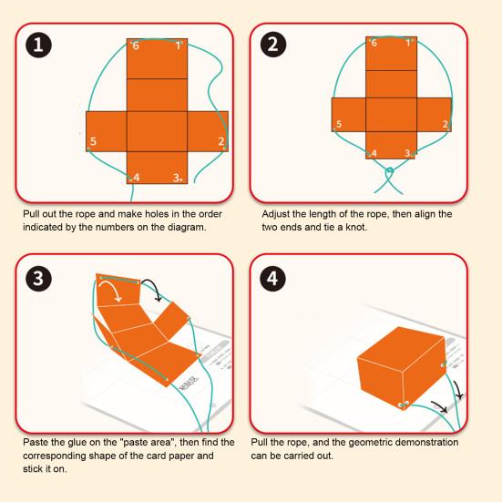 Set Pull String 3D Geometry Learning Book Early Education DIY