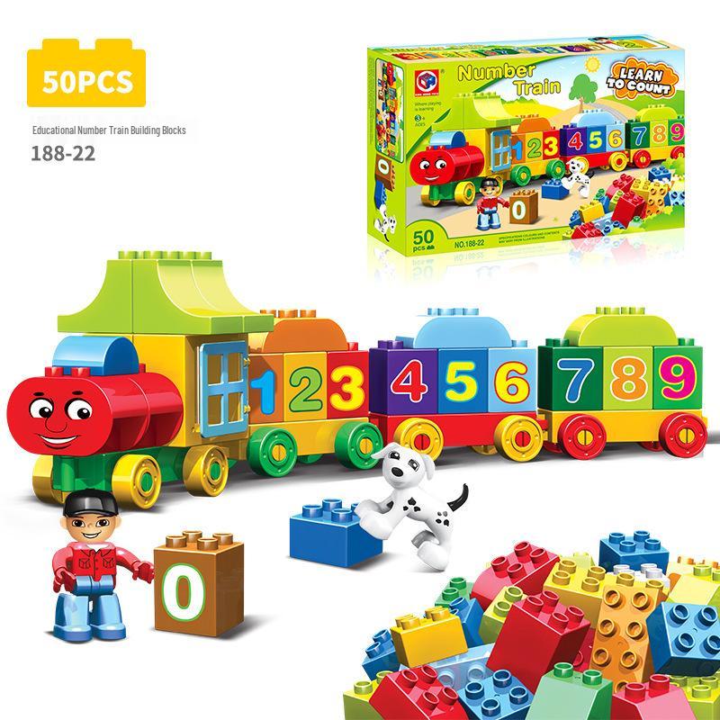 

Крупные строительные блоки - Поезд с буквами и цифрами для раннего образования и когнитивного развития детей