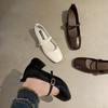 Small and comfortable feet, soft-soled Mary Jane shoes for women's 2025 autumn new retro coffee-colored one-pedal low-heeled square head single shoes