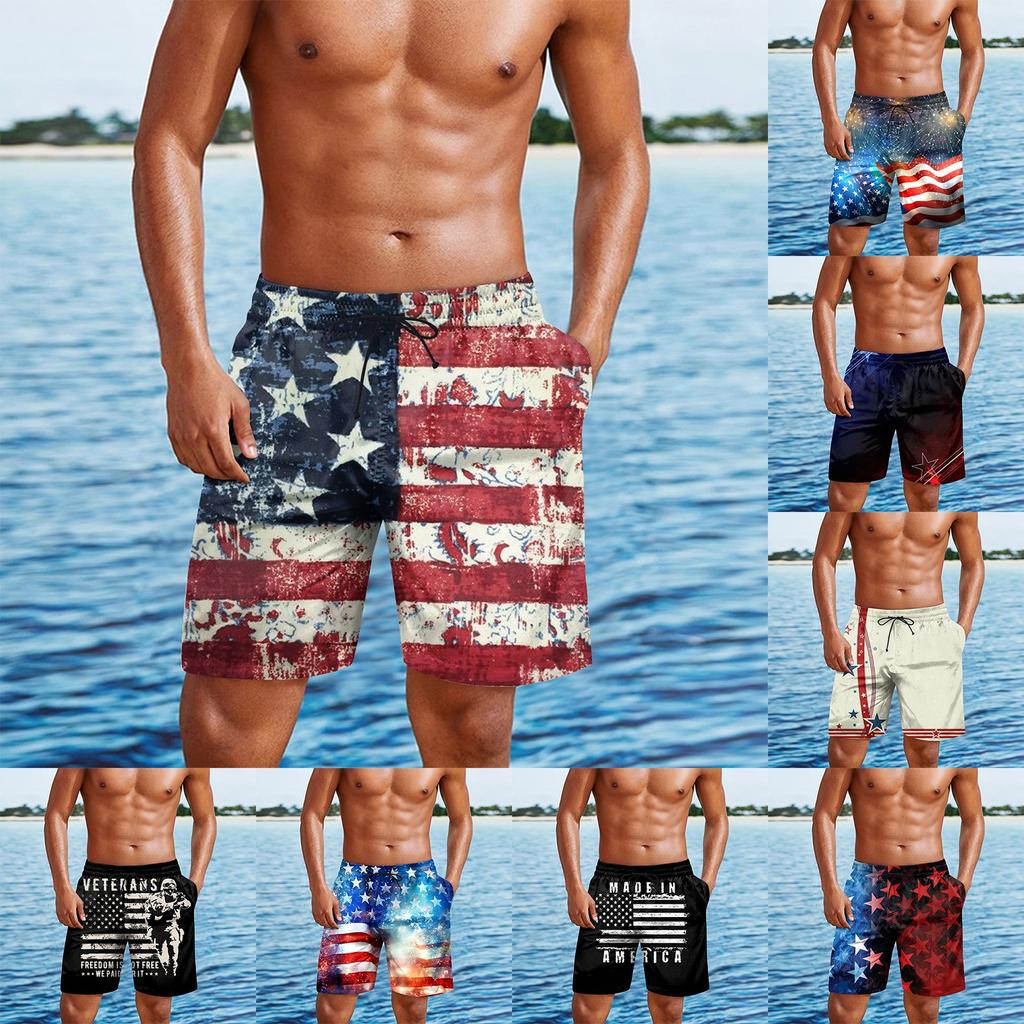 Men's Independence Day Print Casual Fashion Shorts Men's Printed Loose Breathable Shorts