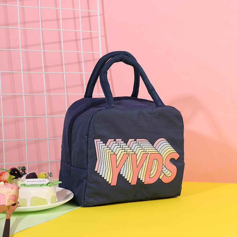 Large Capacity Cartoon Bento Bag Oxford Cloth Lunch Tote Insulated Storage Canvas Lunch Box Bag