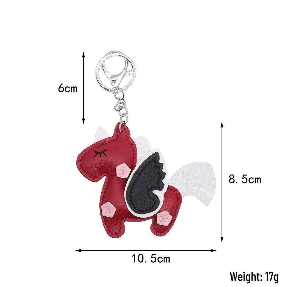 In-Stock Unicorn PU Leather Keychain: Stylish Pegasus Bag Charm