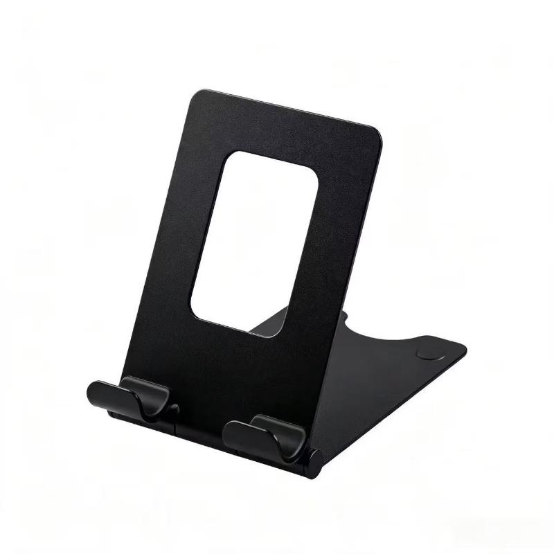 Foldable Aluminum Alloy Mobile Phone Stand Adjustable View Angle Anti Slip Pads For Desktop Watching Office Daily Use