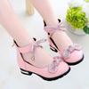 Girls Leather Shoes Non-slip Back Zipper Kids Princess Shoes Sweet Bows 2025 New Girls Flats Dance Dress Shoes for Party Wedding