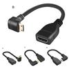 HDMI-compatible Extension Cable 20cm 90-Degree Right Angle Type PVC Male To Female Adapter Cord for TV