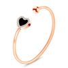 European Stainless Steel Rhinestone Heart Bracelet - Fashionable 16MM Openable Design for Women