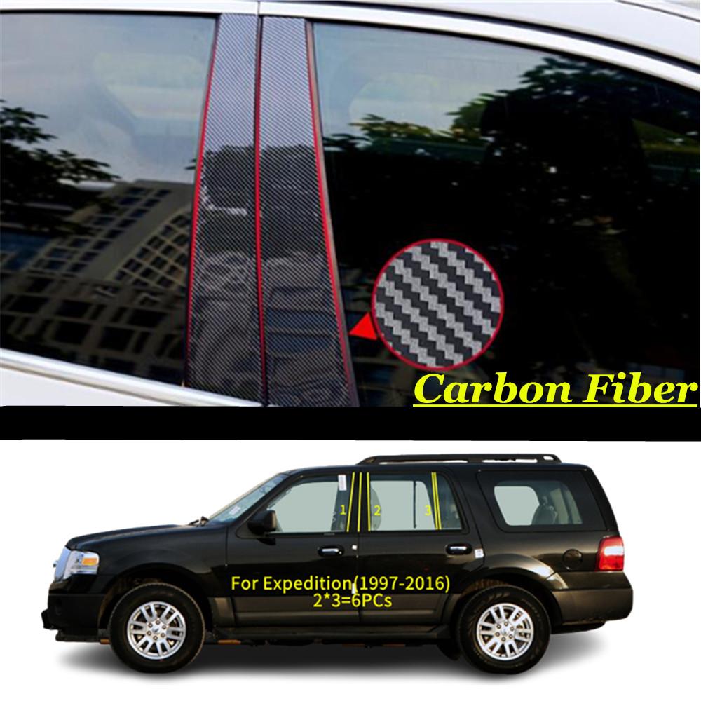 Car TPU/Glossy Mirror Pillar Post Cover Door Trim Window Molding Sticker For Ford Expedition 1997 1998 1999 2000- 2014 2015 2016