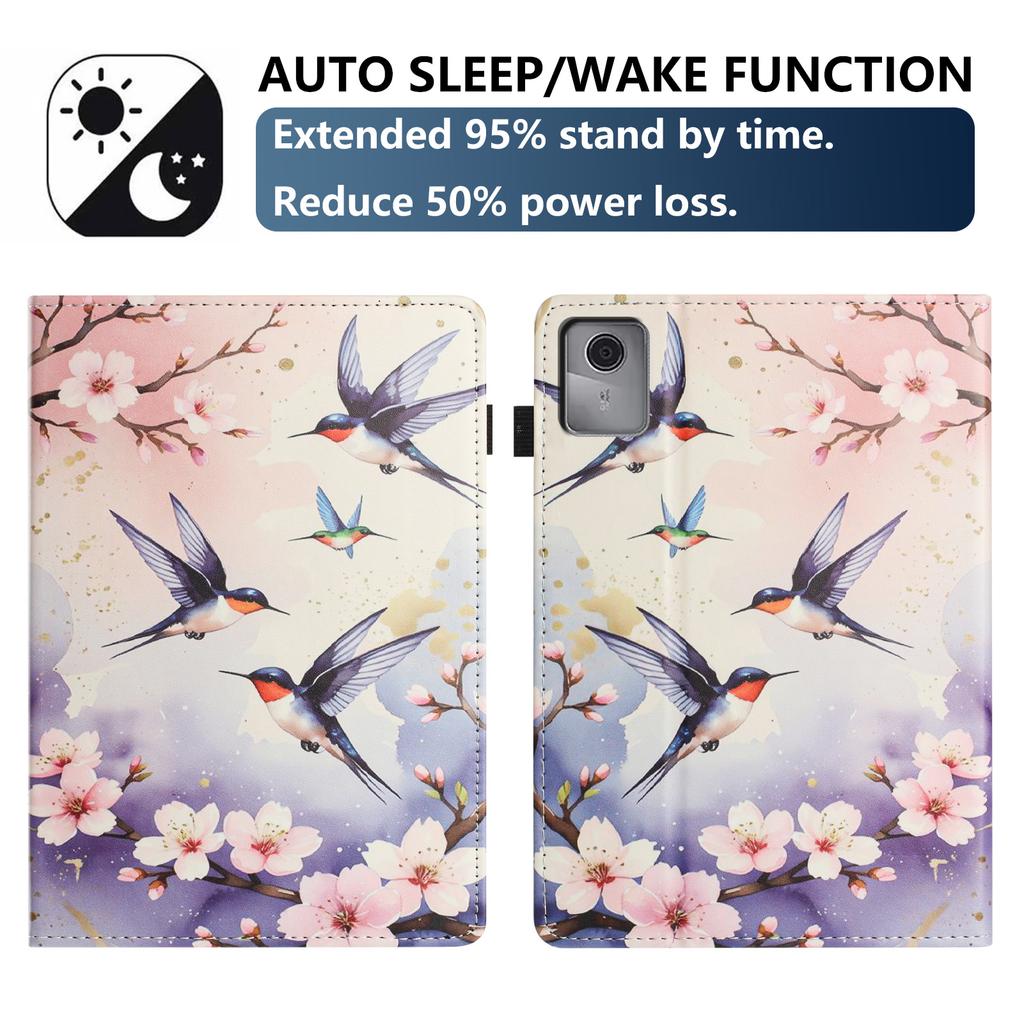 Für Lenovo Tab M11 Tablet Hülle Litschi-Textur Musterdruck Lederabdeckung Auto Sleep/Wake mit Kartenhalter