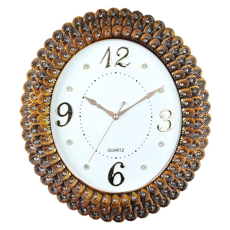 

46СМ Атмосферные Ретро Настенные Часы Гостиная Креативные Настольные Подвесные Настенные Современные Бесшумные Часы Прихожая Персонализированные Кварцевые Часы 46CM Vintage Gold