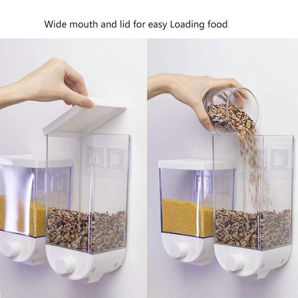 Pohodlné řešení pro skladování sypkých potravin Dávkovač cereálií Nádoba Montáž na stěnu