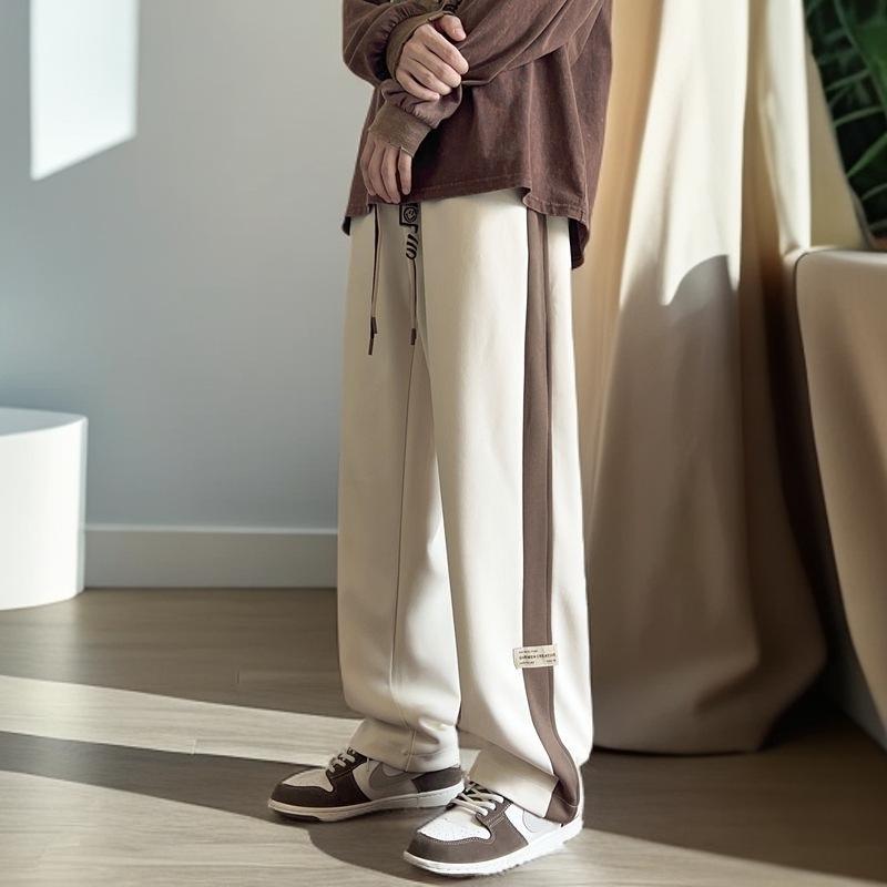 Spring/Summer Plus-Size 2-300 Jin Unisex High-Street Wide-Leg Sweatpants - Casual, Sports-Style, Straight Leg.