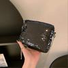 black Sparkle Sequins Mini Purse for Women Bling Crossbody Evening Handbag Clutch Glitter Shoulder Bag 16*16*13CM
