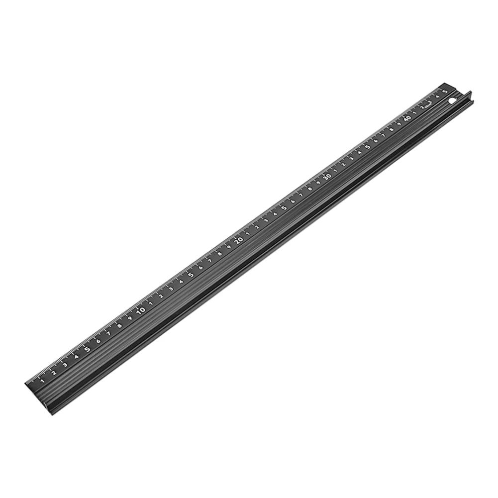 Multi-function Aluminum Alloy Hand Protective Ruler 30/45cm Non-slip Straight Ruler Laser Printing Scale Ruler Woodworking Tool