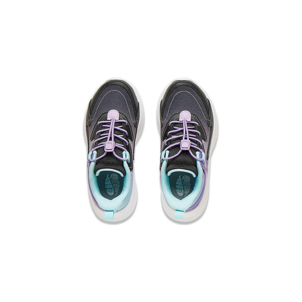 Li Ning Kids Ling Yue 3.0 V3 Synthetic Leather Comfortable Durable Low-Top Casual Shoes Kids sneaker Purple Black Blue YKNT128-2