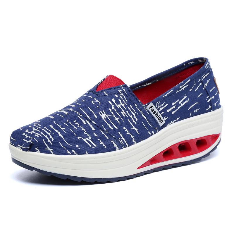 Hot Sale Fitness Shoes Women Swing Wedges Platform Zapatos Mujer Canvas Trainers Shoes Woman Breathable Women Sneakers WSH3301