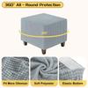 uxcell Square Jacquard Ottoman Slipcover with Elastic Stretch Footrest Stool Cover for Living Room Furniture Protector Medium Bottom, (Gray, Size)