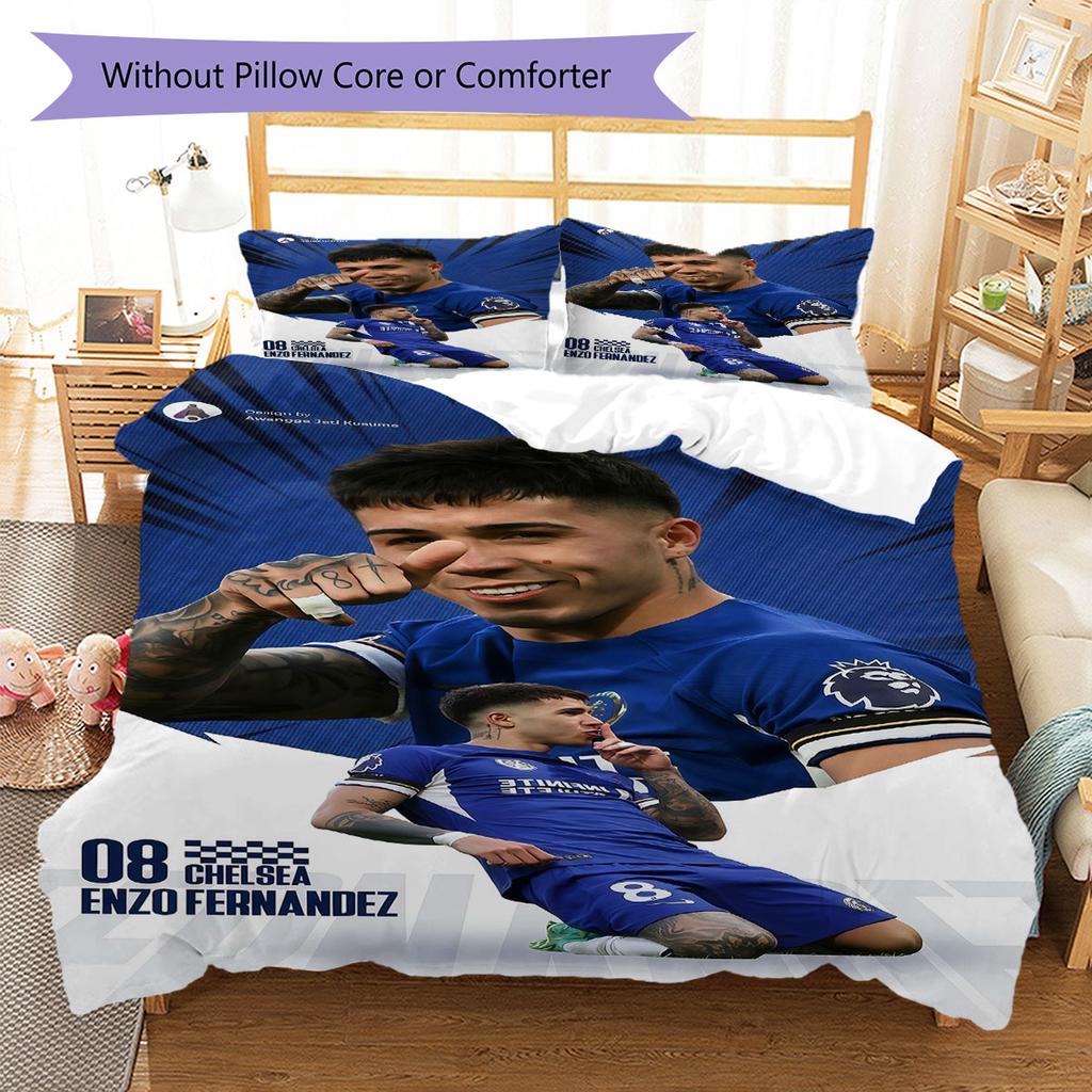 Enzo Fernández Icon Bettwäsche Steppdecke Set Bettbezug Kissenbezug Heimdekoration Geburtstagsgeschenk (1 Bettbezug + 2 Kissenbezüge, ohne Füllung)