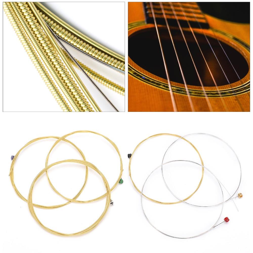2Sets Golden And Silver Acoustic Guitar Strings For 6 Strings Guitar Strings  For Acoustic Guitar