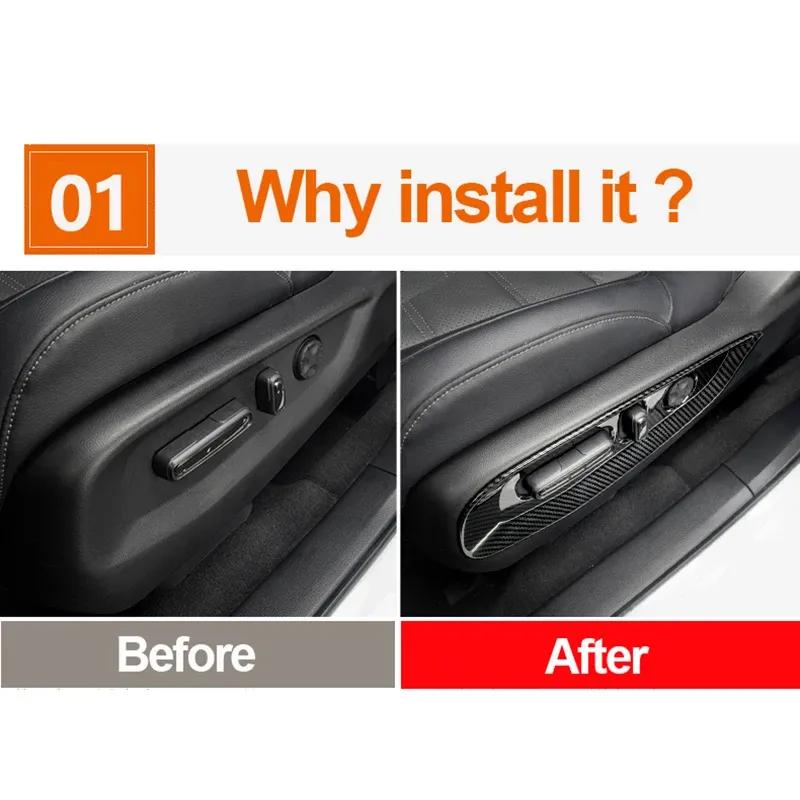 Car Seat Adjust Button Cover Panel ABS Chrome Carbon Trim For Honda Crv CR-V 2017 2018     Accessories Styling