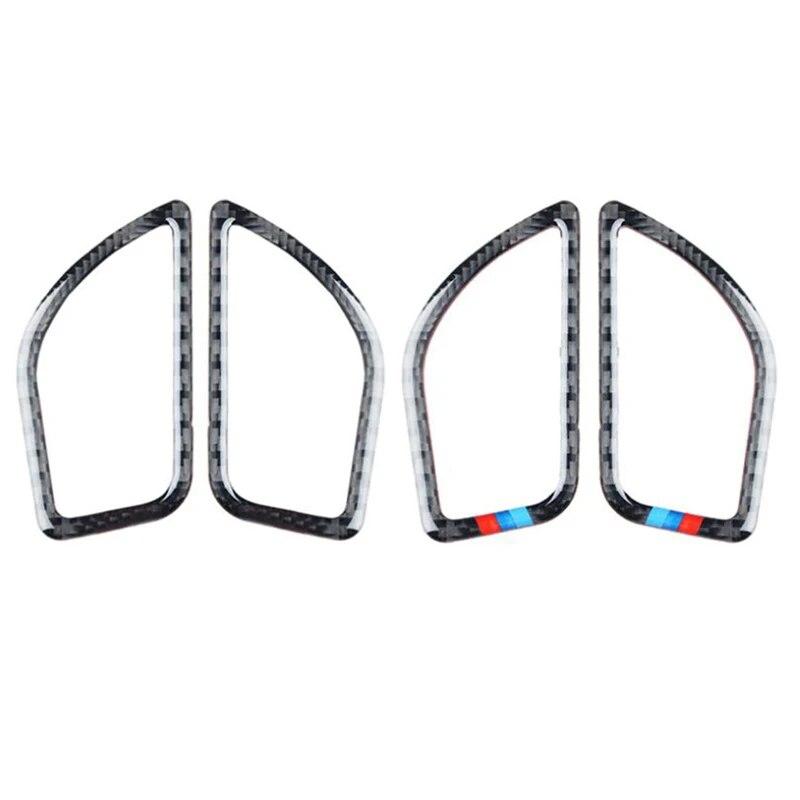 Carbon Faser Auto Dashboard Air Outlet Rahmen Abdeckung Dekorative Aufkleber Auto Innen Zubehör Für BMW 1 Serie F20 F21 2012-17
