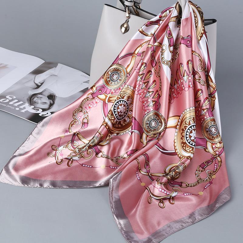 90 Square Scarves, Silk Scarves, Women's New Spring and Summer High-end Sense Versatile, Thin Scarves, Shawls Outside