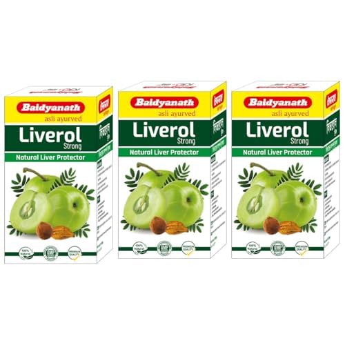 Baidyanath Liverole Strong Ayurvedic Liver Health Supplement 50 Tablets X Pack of 3 for Detox & Vitality