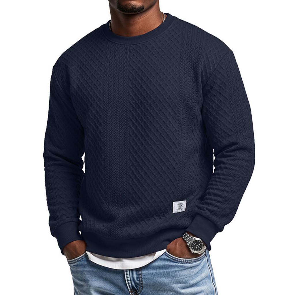 Men's Long Sleeve Crewneck Sweatshirt, Loose Fit, Thick for Fall and Winter