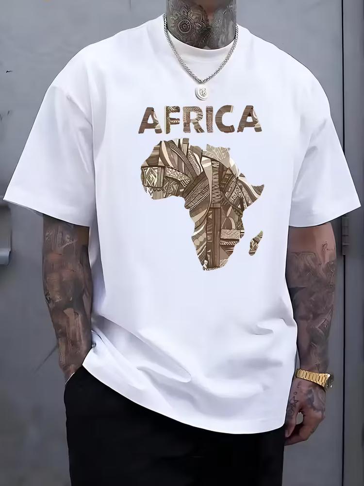 Unisexs Tribal Africa Map Graphic TShirt African Heritage Print Tee Gift Top S