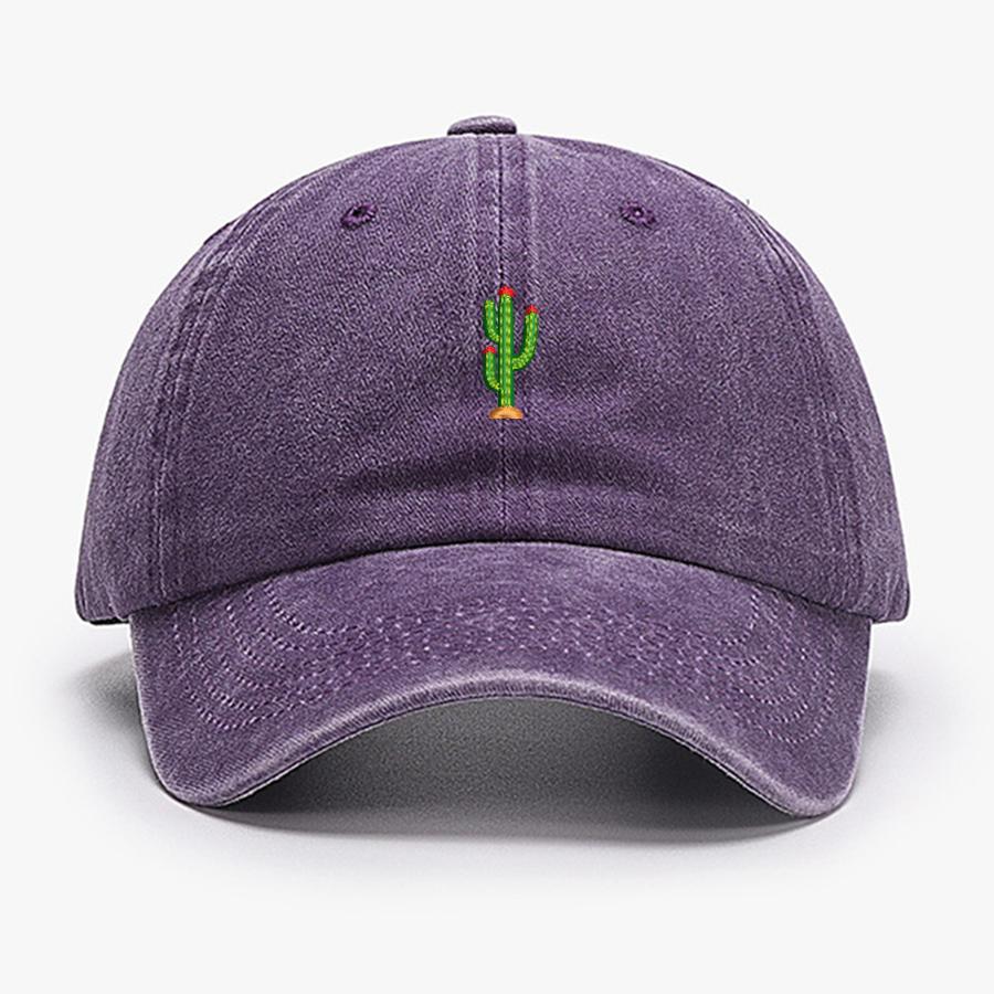 Baseball Soft Vintage Stitching Embroidered Cactus Mini Caps Men Women Water Washed Hat Sports Fishing Dad Visor Summer Autumn Peaked Cap