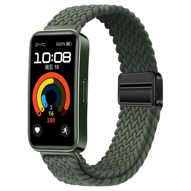 Geflochtenes Nylon-Schlaufenarmband für Huawei Band 10 9 8 Verstellbares Armband mit magnetischem Verschluss für Huanwei Band 10/9 Armbandzubehör