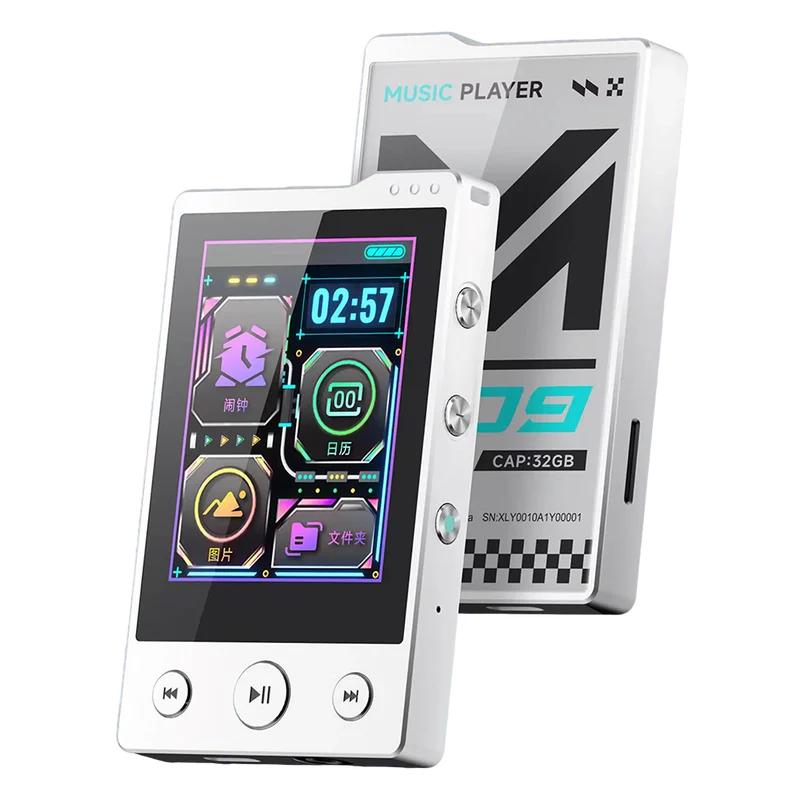 Tragbarer verlustfreier Musikplayer MP3 Walkman mit Bluetooth 5.3 Integriertem 32G Speicher 2,4-Zoll Touchscreen und Aufnahmefunktion