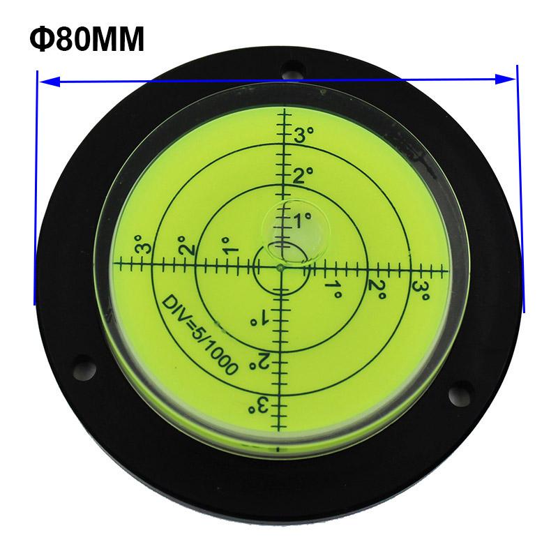 Round Mental Level Bubble Horizontal Device with Mounting Hole Diameter 50mm-100mm