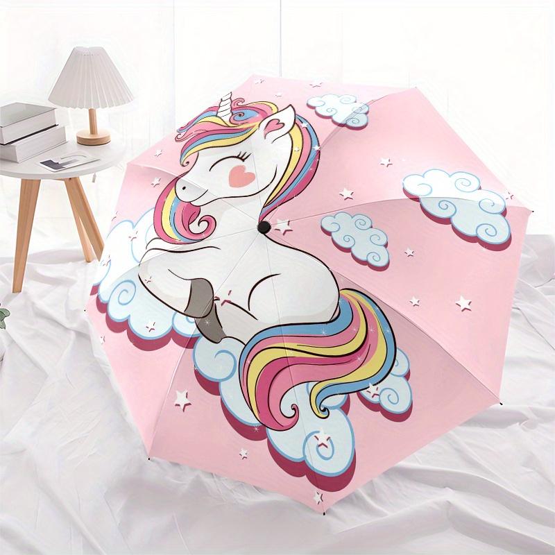 Magical Unicorn Clouds Kids Room Decor Wall StickerUmbrella, Portable 3-Fold Umbrella for Men & Women,Christmas Gift ES260