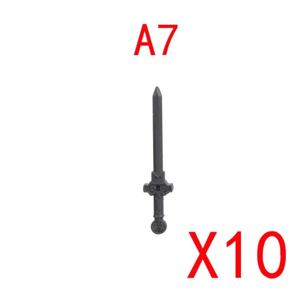 MOC Building Blocks Weapon Toy Accessories Medieval Soldier Knight Figure Ten Spear Crossbow Axe Sword Mini Brick Gift S001 DIY