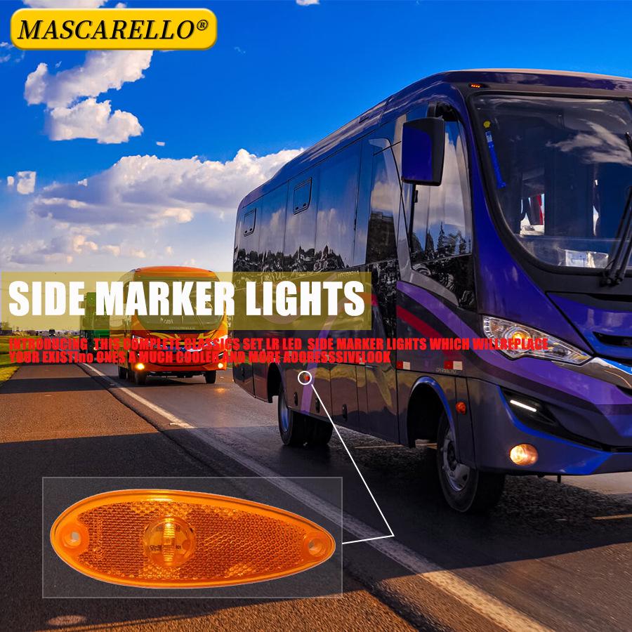24V LED Side Turn Signal & Taillight: Yellow License Plate & Side Signal Light