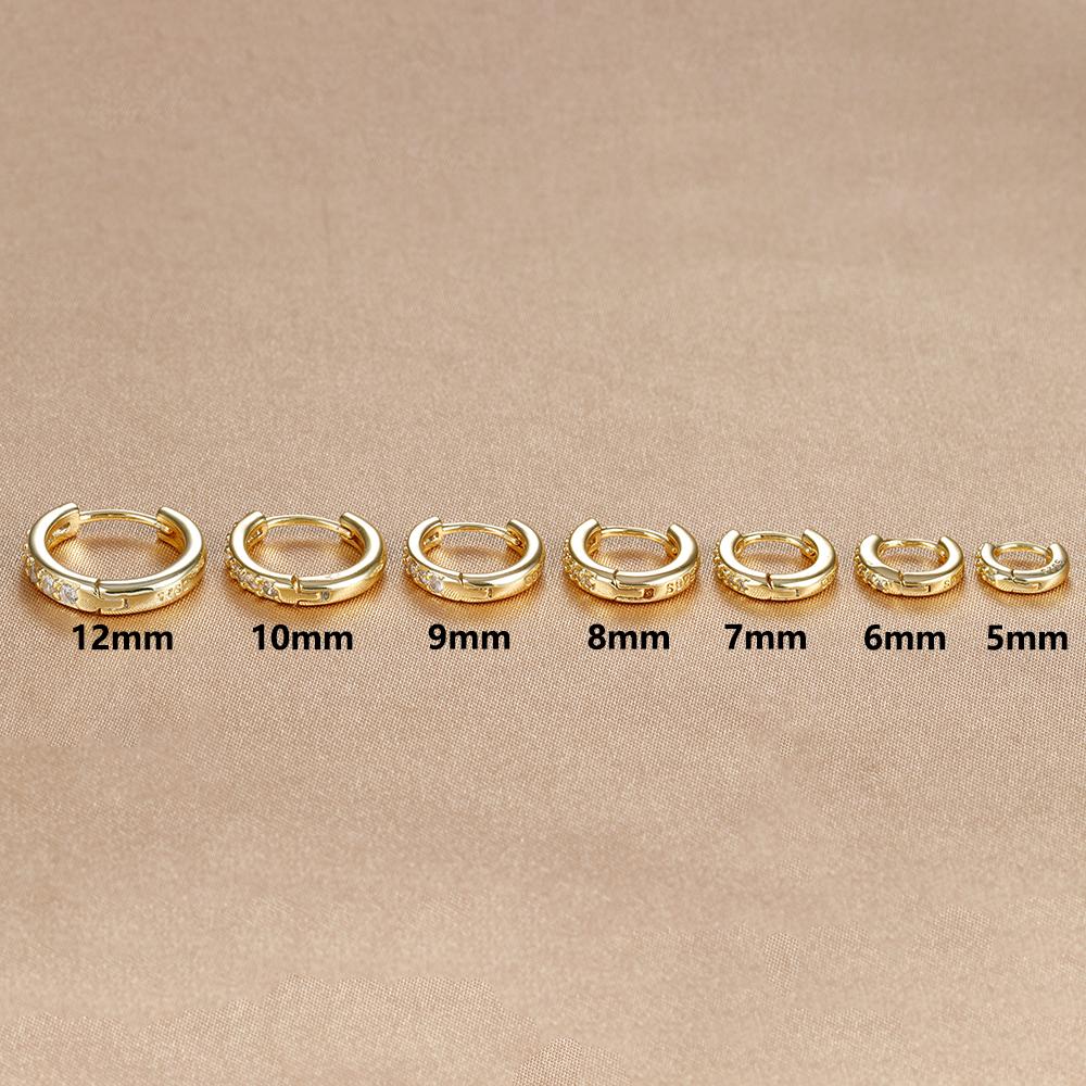 1Pair Stainless Steel Huggie Minimal Hoop Earrings Little Crystal Zirconia Thin Helix Tragus Cartilage Earrings Piercing Jewelry