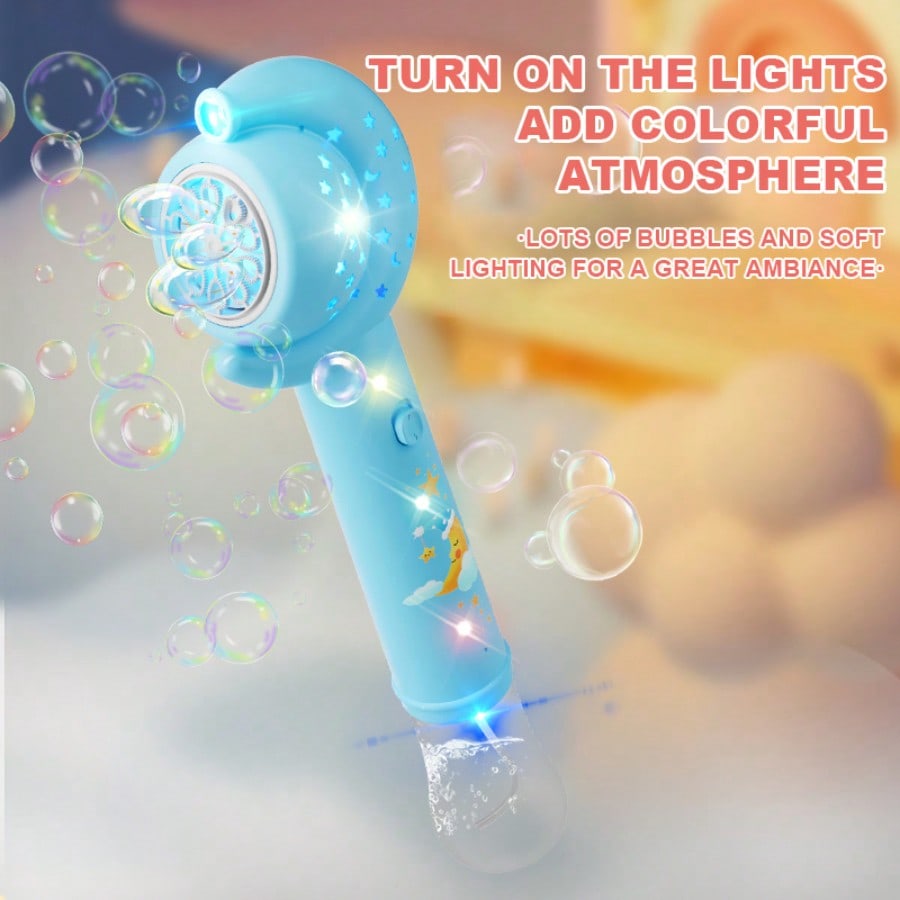 Moon Bubble Blaster Guns For Kids, Electric Bubble Machine With LED Lights, Safe Outdoor Toys For 3-12 Years Boys Girls Birthday Wedding Party Favors