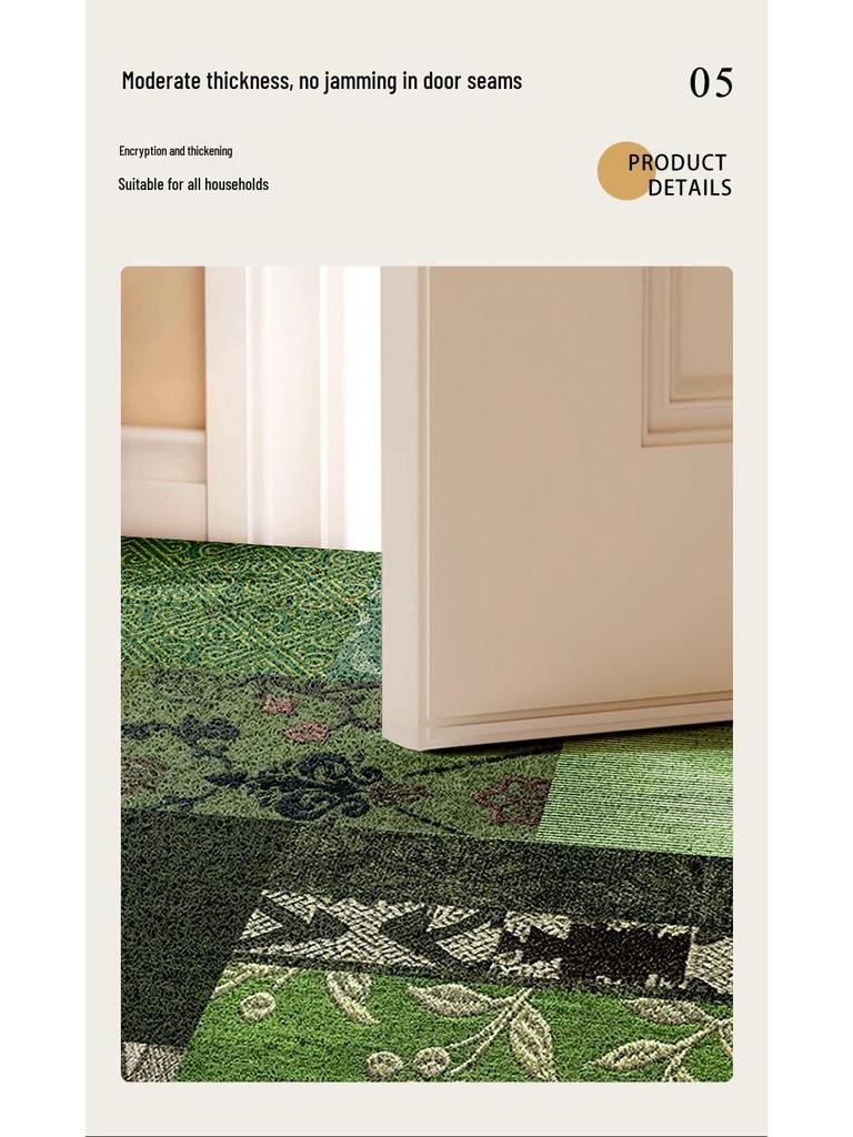 Vysoce kvalitní retro zelená rohožka: Přeshraniční vstupní koberec