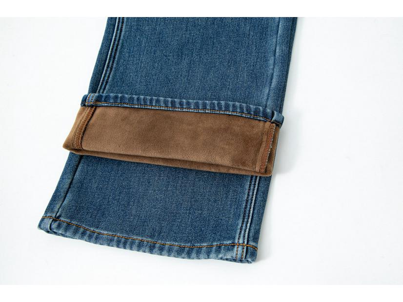 

Women s High Waist Wide Leg Vintage Blue Velvet-Lined Denim Pants - Winter 2025 Medium