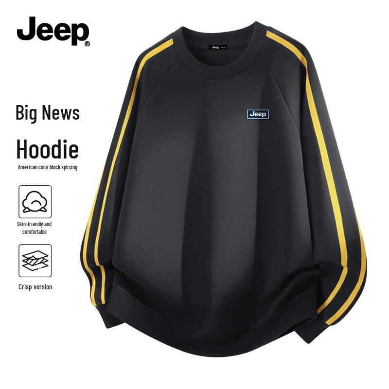 Jeep Men s Color-Block Stripe Crew Neck Sweatshirt L 4060₽