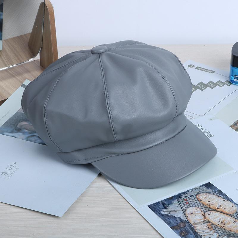 New women's autumn and winter octagonal hat trendy autumn and winter literary and versatile octagonal hat woolen octagonal hat
