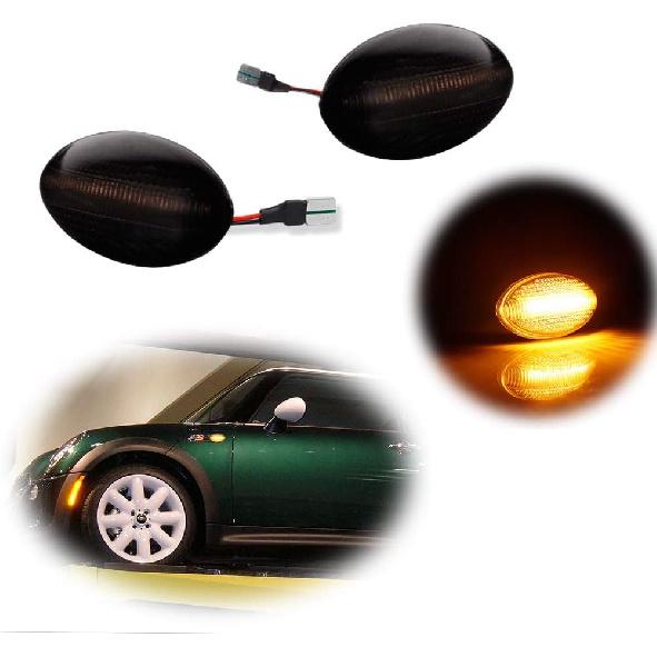 GTINTHEBOX Clear Lens Amber Led Fender Side Marker Light Turn Signal Lamp for Mini Cooper R50 R52 R53
