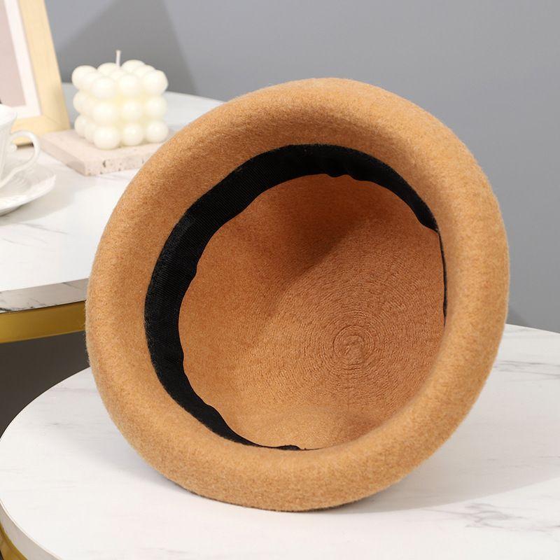 Hut Damen Herbst- und Wintermode Beckenhut Gestrickter Wollzylinder Mittelalterliche und ältere warme Bucket Hat