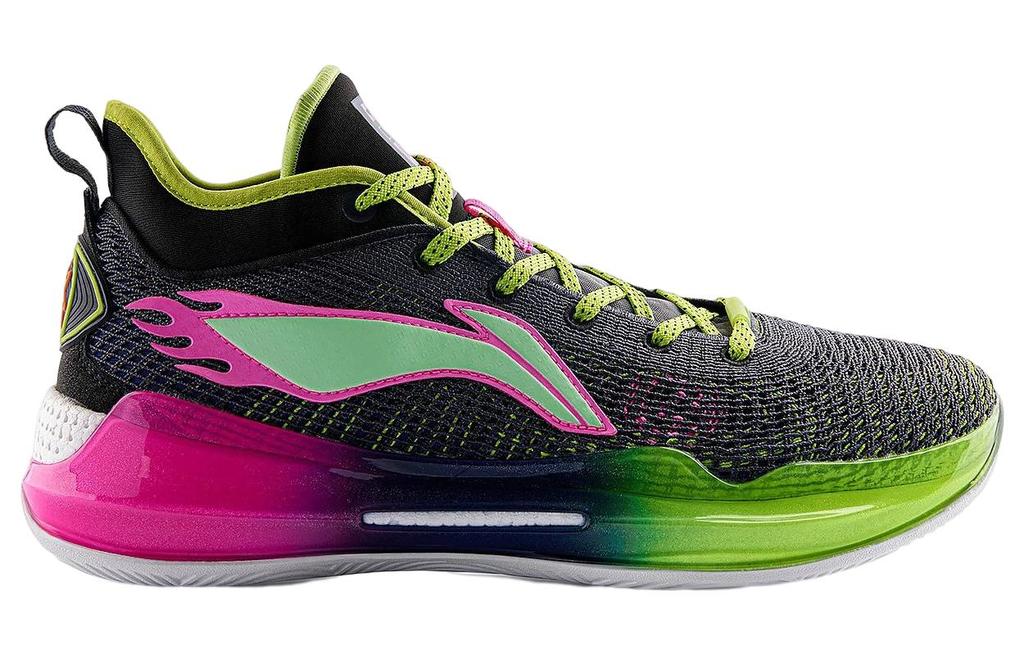 Li Ning YuShuai 13 Boom Basketball Shoes Men's Low Top Ebony Black/Lime Green ABAQ013-16
