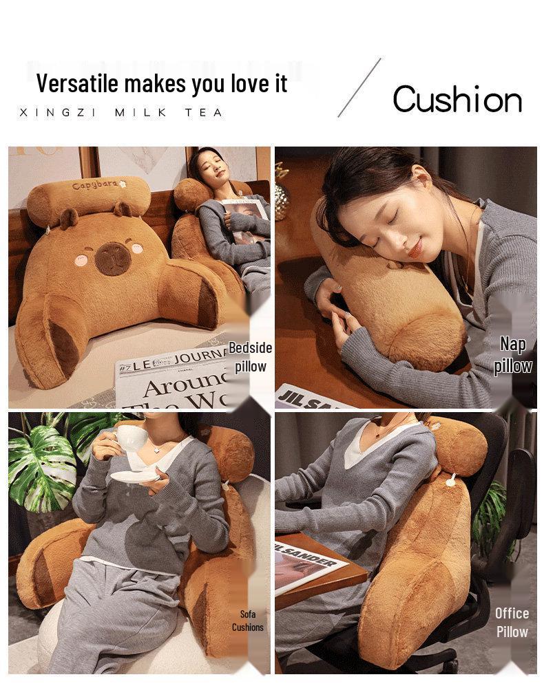 Capybara Faux Fur Lumbar Pillow