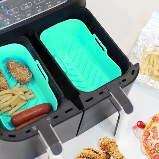 Silicone Air Fryer Liner Food Grade Non-Stick Mat Heat Resistant Reusable Baking Pan Liner Dishwasher Safe Fryer Basket Insert