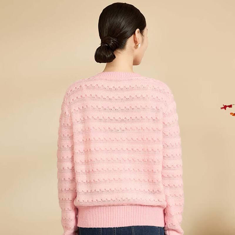 JESSIE Women's Sweet Round Neck Knit Cardigan