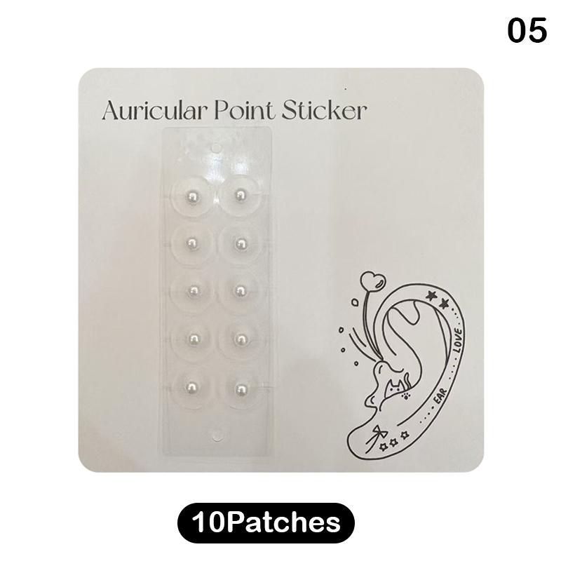 10 Patchs  Colorés  Perles Autocollants Points d'Oreille Bâtonnets de Pression Auriculaire Acupuncture Autocollants Auriculaires Massage