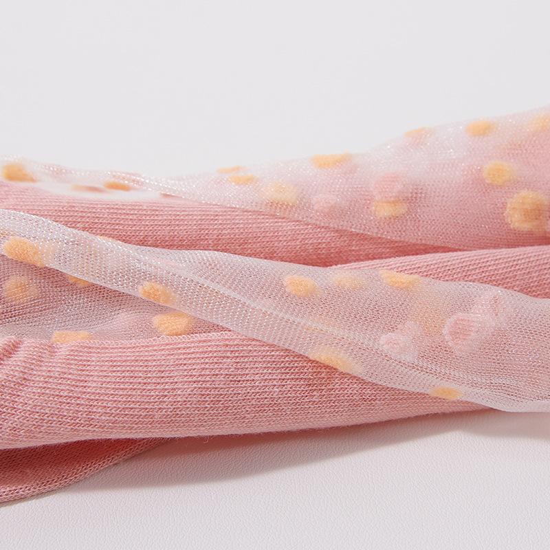 Women's Summer Thin Transparent Polka Dot Crystal Silk Shallow Mouth Invisible Short Boat Socks